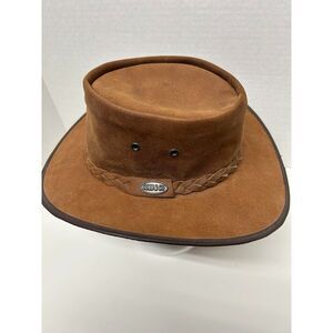 Tan Suede Leather Cobb & Co Bush Hat Very Good Condition Vintage Small